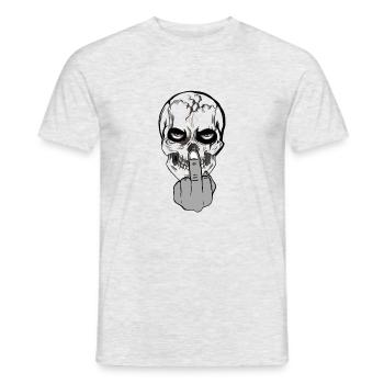 Bad Skull -tête de mort avec message - T-shirt homme - gris chiné - Devant - AI Model Male 178 dark (178cm)
