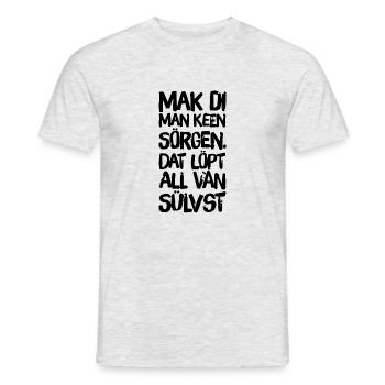 Mak di man ken Sörgen - Männer T-Shirt - Grau meliert - Vorne - AI Model Male 178 dark (178cm)