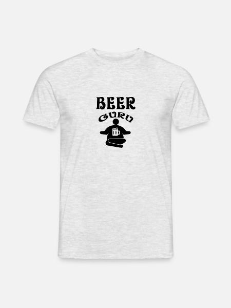 Bier-Guru Bier-Experte - Männer T-Shirt - Grau meliert