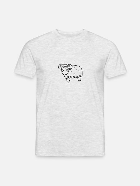 Schaf Islandschaf Widder Mufflon Schafbock - Männer T-Shirt - Grau meliert