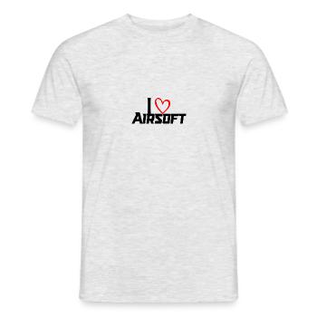 iLoVeAirsoft - Männer T-Shirt - Grau meliert - Vorne - AI Model Male 178 dark (178cm)