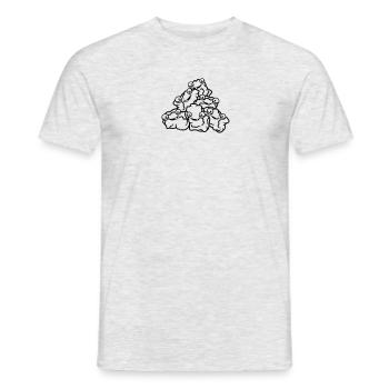 beaucoup d'amis équipe d'équipe visages dessin ani - T-shirt homme - gris chiné - Devant - AI Model Male 178 dark (178cm)