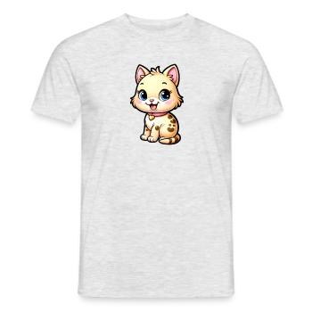 Playful Kitty - Cute and Adorable - Men's T-Shirt - heather grey - Front - AI Model Male 178 dark (178cm)