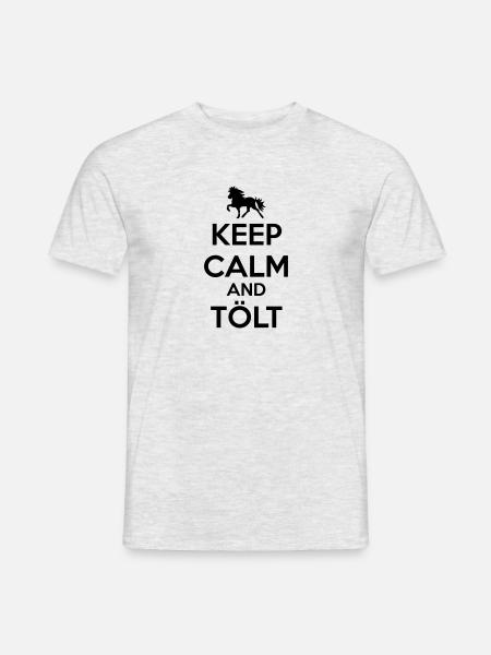 Keep Calm and Tölt - Männer T-Shirt - Grau meliert