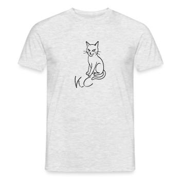Cat KC - Men's T-Shirt - heather grey - Front - AI Model Male 178 dark (178cm)