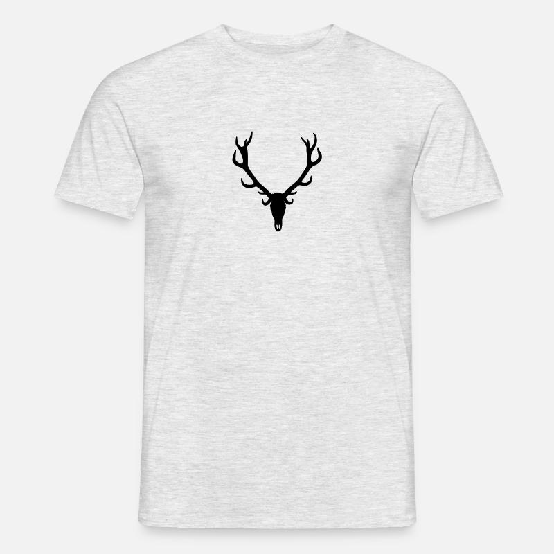 Hirschgeweih - Männer T-Shirt - Grau meliert