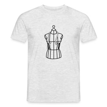 Mannequin tailleur avec bande de masse - T-shirt homme - gris chiné - Devant - AI Model Male 178 dark (178cm)