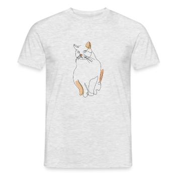 Katze - Männer T-Shirt - Grau meliert - Vorne - AI Model Male 178 dark (178cm)