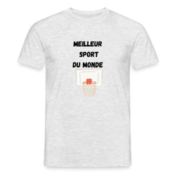 Best sport - T-shirt homme - gris chiné - Devant - AI Model Male 178 dark (178cm)