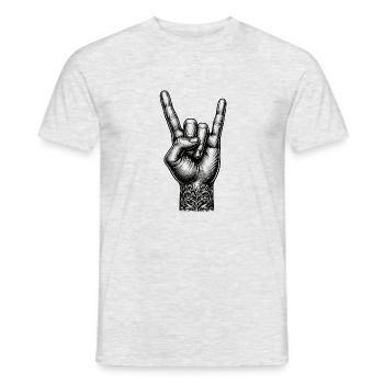 Rock on Hand avec des cornes de diable - T-shirt homme - gris chiné - Devant - AI Model Male 178 dark (178cm)