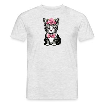 Sweet Cat Sweet Cat Bride Wedding Wedding Marry Love - Men's T-Shirt - heather grey - Front - AI Model Male 178 dark (178cm)