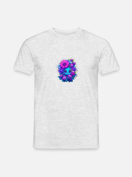 cute flower art 5 - Männer T-Shirt - Grau meliert