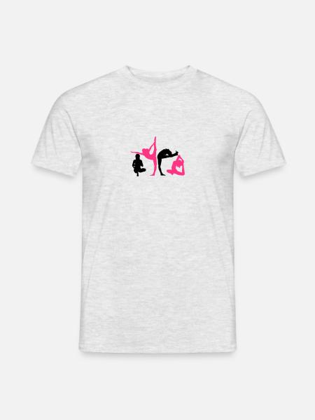 4 women in yoga exercise - Men's T-Shirt - heather grey