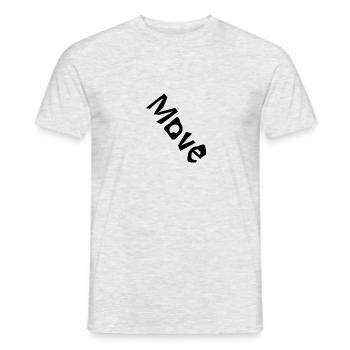 "Move" - Schriftzug - Männer T-Shirt - Grau meliert - Vorne - AI Model Male 178 dark (178cm)