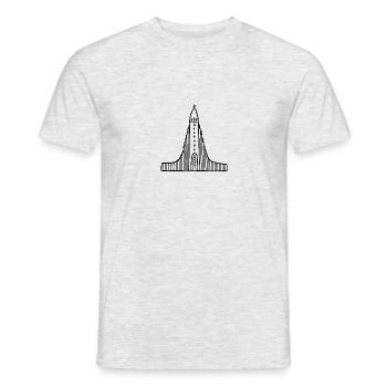 Hallgrims-Kirche Island Hallgrímskirkja Reykjavik - Männer T-Shirt - Grau meliert - Vorne - AI Model Male 178 dark (178cm)