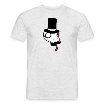 kopf herr sir gentlemen zylinder reich monokel bri - Männer T-Shirt - Grau meliert - Vorne - AI Model Male 178 dark (178cm)