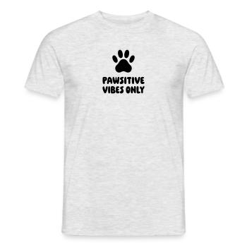 Vibrations Pawsitive uniquement - T-shirt homme - gris chiné - Devant - AI Model Male 178 dark (178cm)