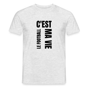 Le football c est ma vie - T-shirt homme - gris chiné - Devant - AI Model Male 178 dark (178cm)