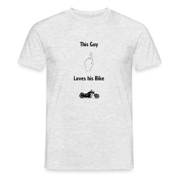 This Guy loves his Bike - Männer T-Shirt - Grau meliert - Vorne - AI Model Male 178 dark (178cm)