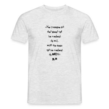 les petites phrases pour réfléchir - T-shirt homme - gris chiné - Devant - AI Model Male 178 dark (178cm)