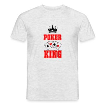 Roi du poker - T-shirt homme - gris chiné - Devant - AI Model Male 178 dark (178cm)