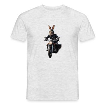 Lapin Motard - T-shirt homme - gris chiné - Devant - AI Model Male 178 dark (178cm)