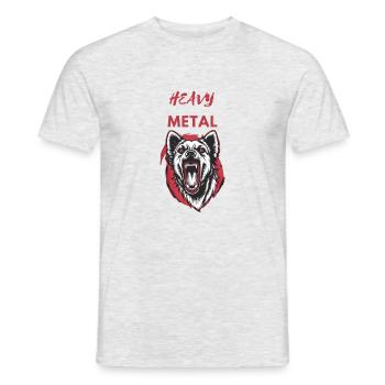 Loup de métal lourd - T-shirt homme - gris chiné - Devant - AI Model Male 178 dark (178cm)