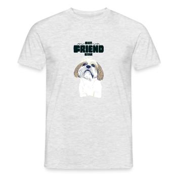 Best friend – my dog - Männer T-Shirt - Grau meliert - Vorne - AI Model Male 178 dark (178cm)