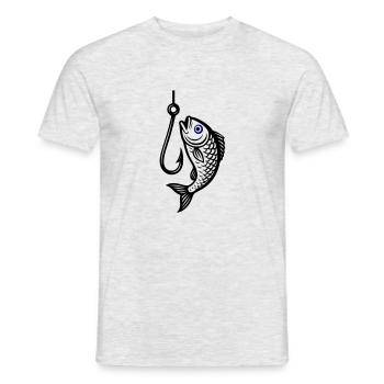 Fish Hook Fish Icon - Men's T-Shirt - heather grey - Front - AI Model Male 178 dark (178cm)