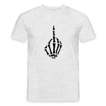 skelett_mittelfinger01 - T-shirt homme - gris chiné - Devant - AI Model Male 178 dark (178cm)
