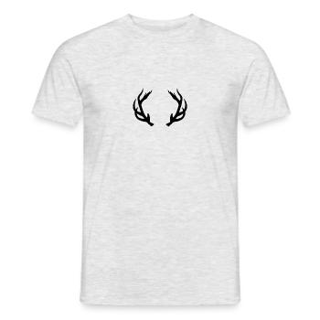 Bois de cerf noir , dessin naturel - T-shirt homme - gris chiné - Devant - AI Model Male 178 dark (178cm)