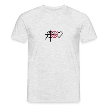 anarchy peace love (2c) - Männer T-Shirt - Grau meliert - Vorne - AI Model Male 178 dark (178cm)