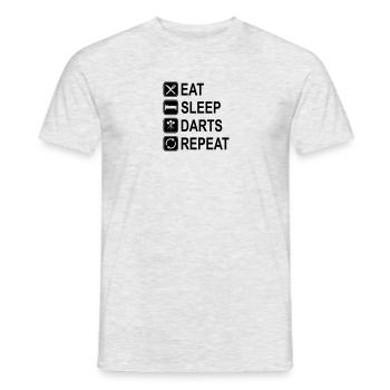 eat sleep darts repeat nl - Männer T-Shirt - Grau meliert - Vorne - AI Model Male 178 dark (178cm)