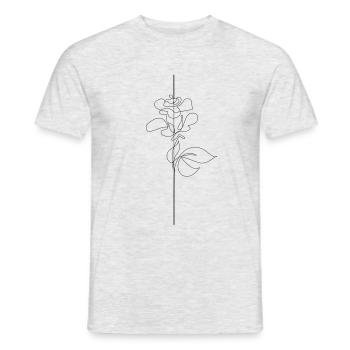 fleur droite - T-shirt homme - gris chiné - Devant - AI Model Male 178 dark (178cm)