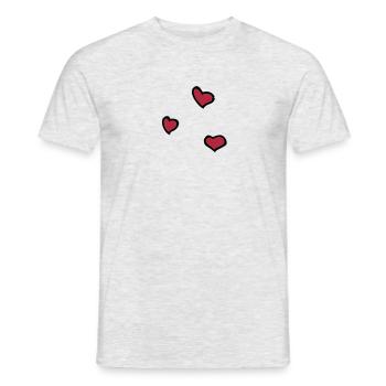 Herzen, Hearts, Liebe - Männer T-Shirt - Grau meliert - Vorne - AI Model Male 178 dark (178cm)