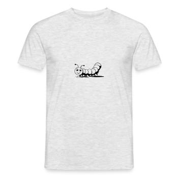 Raupe als Vektorgrafik - Männer T-Shirt - Grau meliert - Vorne - AI Model Male 178 dark (178cm)