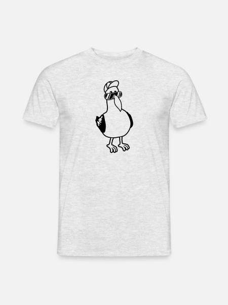 Möwe coole Sonnenbrille Mütze - Männer T-Shirt - Grau meliert