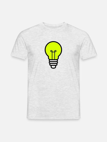 Light bulb lamp idea icon vector - Men's T-Shirt - heather grey