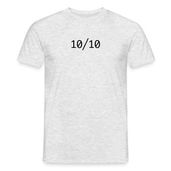 10/10 - Men's T-Shirt - heather grey - Front - AI Model Male 178 dark (178cm)
