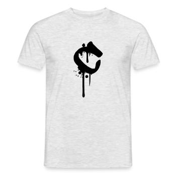 c graffiti tropfen farbklex blut spray 1 - Männer T-Shirt - Grau meliert - Vorne - AI Model Male 178 dark (178cm)