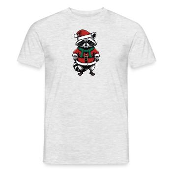 Cadeau de Noël du Père Noël raton laveur - T-shirt homme - gris chiné - Devant - AI Model Male 178 dark (178cm)