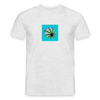 000145 LILA grün Sonne rund - Männer T-Shirt - Grau meliert - Vorne - AI Model Male 178 dark (178cm)