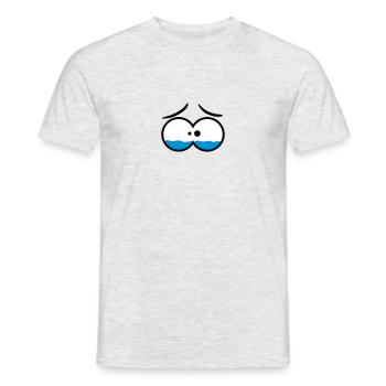 Sad Crying Comic Eyes - Männer T-Shirt - Grau meliert - Vorne - AI Model Male 178 dark (178cm)