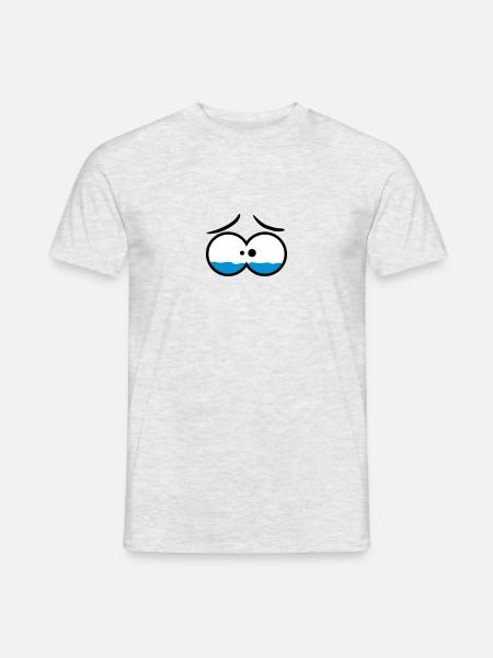 Sad Crying Comic Eyes - Men's T-Shirt - heather grey