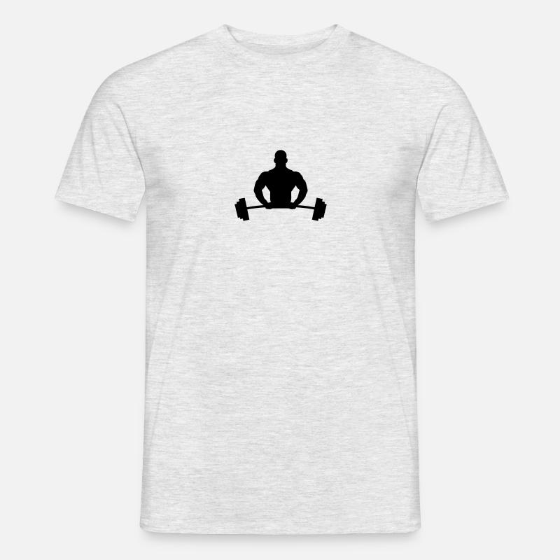 Bodybuilder Logo - Männer T-Shirt - Grau meliert