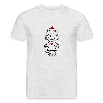 vl038b_teufelchen_2c - Männer T-Shirt - Grau meliert - Vorne - AI Model Male 178 dark (178cm)