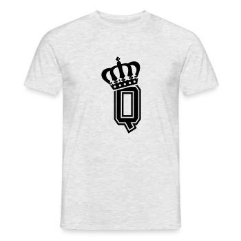 Lettre Q - T-shirt homme - gris chiné - Devant - AI Model Male 178 dark (178cm)