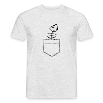 Herringbone breast pocket - Men's T-Shirt - heather grey - Front - AI Model Male 178 dark (178cm)