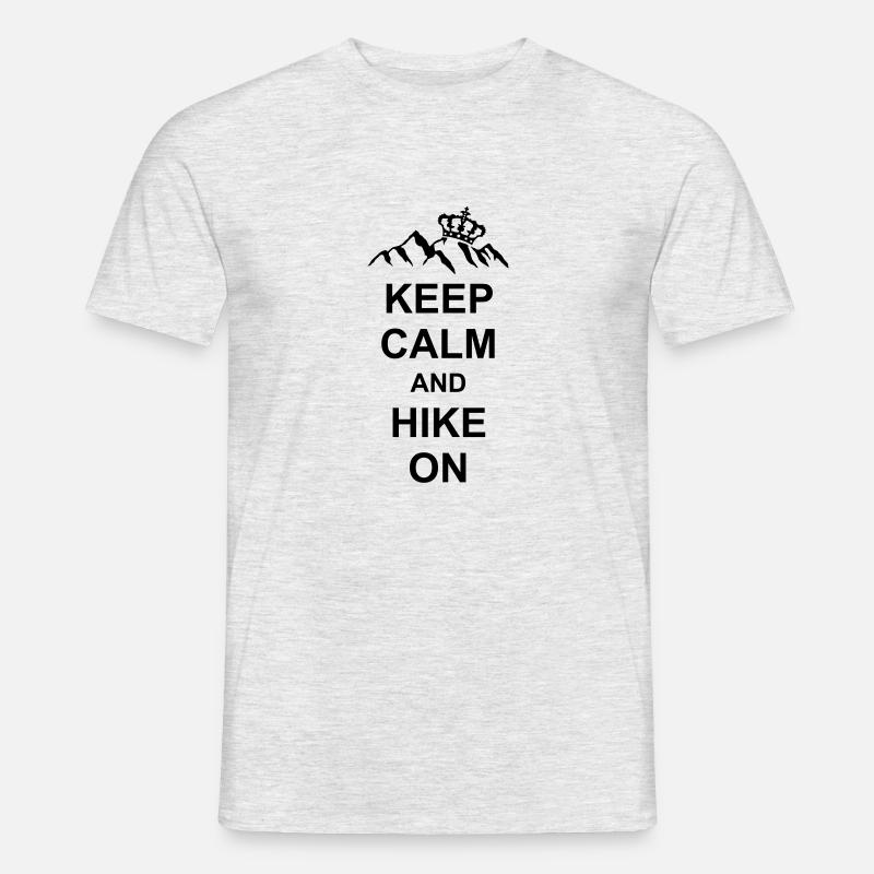 Keep Calm And Hike - Männer T-Shirt - Grau meliert
