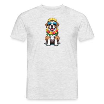 Vacances pour chiens Vacances pour chiens Île d’Hawaï Mer - T-shirt homme - gris chiné - Devant - AI Model Male 178 dark (178cm)